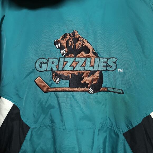 Utah Grizzlies IHL Vintage Starter Hockey Jacket Kangaroo Pouch Zip-Up Adult L - Picture 6 of 10